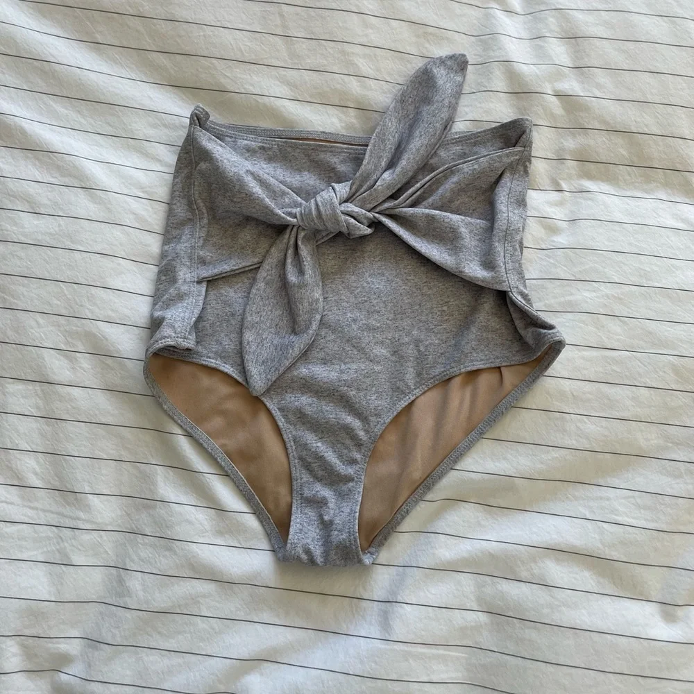 Kortni Jeane Tie Up Front Bottoms Light Heather Grey XS - Picture 1 of 7